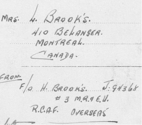 Image of Postcard address line showing Hubert Brooks inserting an apostraphe s